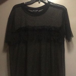 Topshop black lace shirt